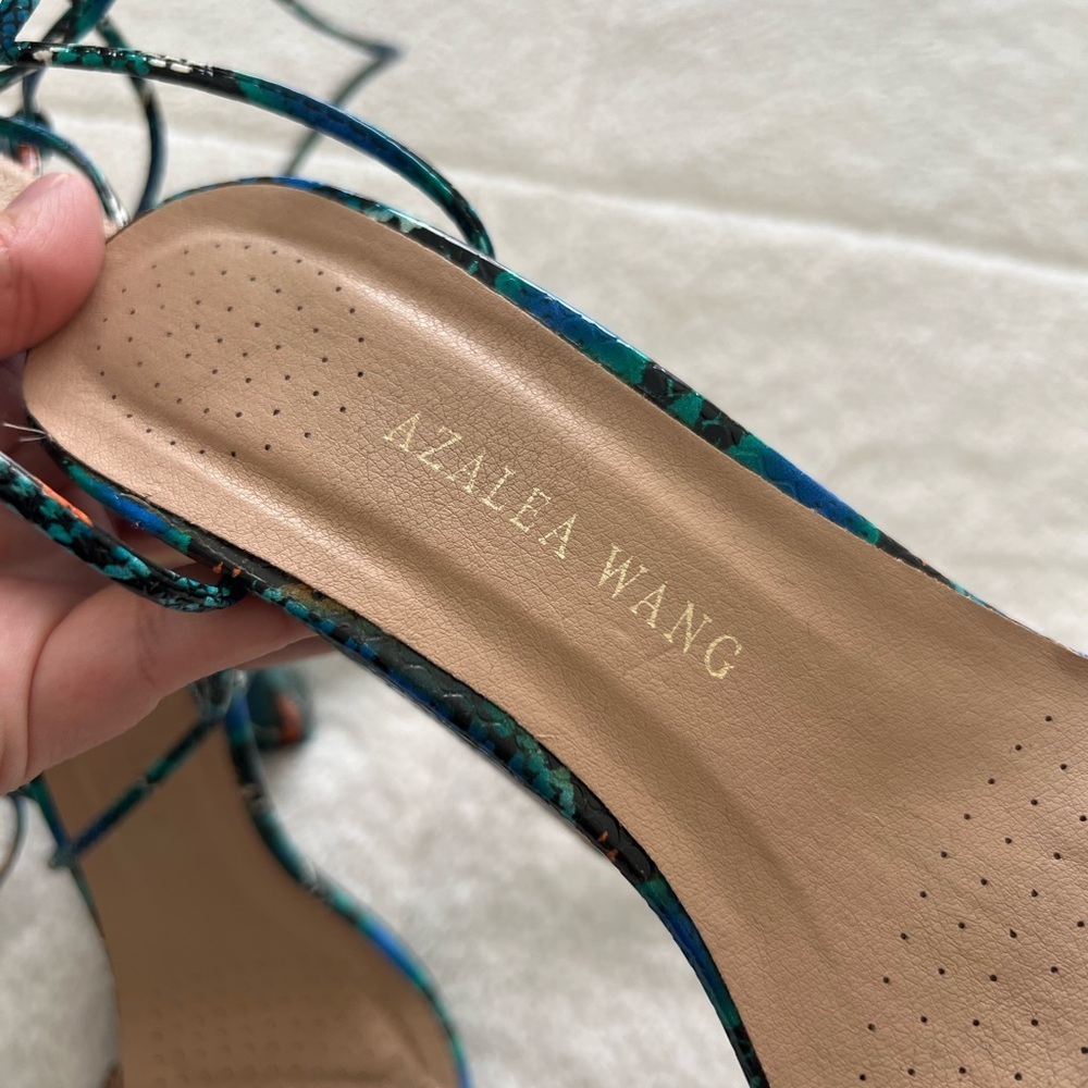 Azalea Wang Cabernet lace-up strap sandal heels size 8 - Picture 4 of 9